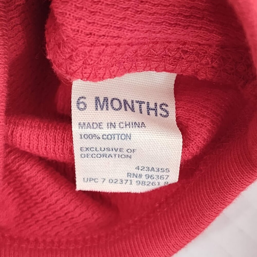 Oshkosh 6 Month Boy's Snap Bottom Top 100% Cotton 2010 NWT Red - Picture 7 of 8